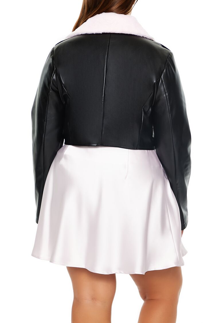 Plus Size Faux Fur-Trim Moto Jacket | Forever 21 US