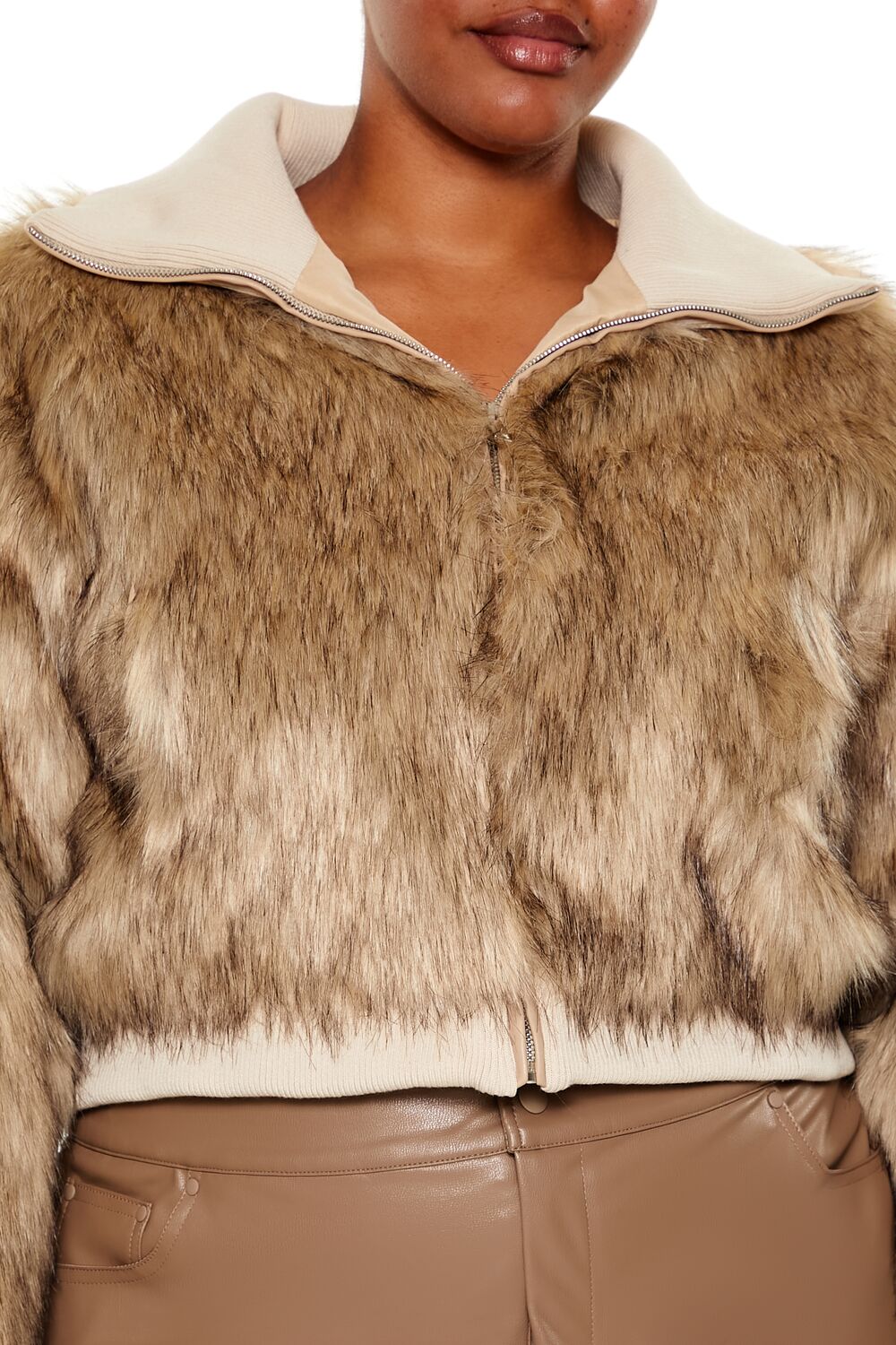 Plus Size Cropped Faux Fur Jacket | Forever 21 near me