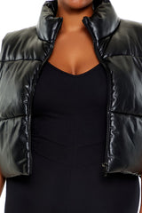 Plus Size Faux Leather Puffer Vest | Forever 21 sale
