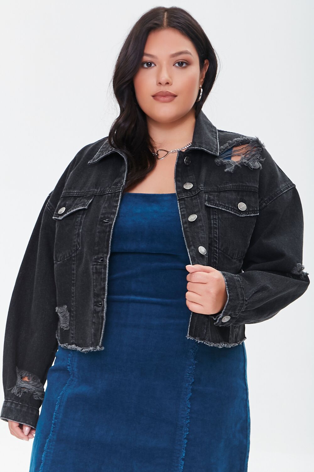 Plus Size Distressed Denim Jacket | Forever 21 on sale
