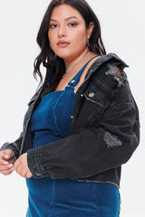 Plus Size Distressed Denim Jacket | Forever 21 on sale