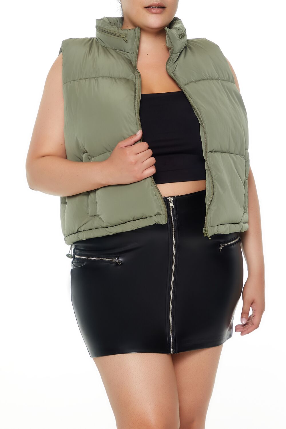 Plus Size Cropped Puffer Vest | Forever 21 US