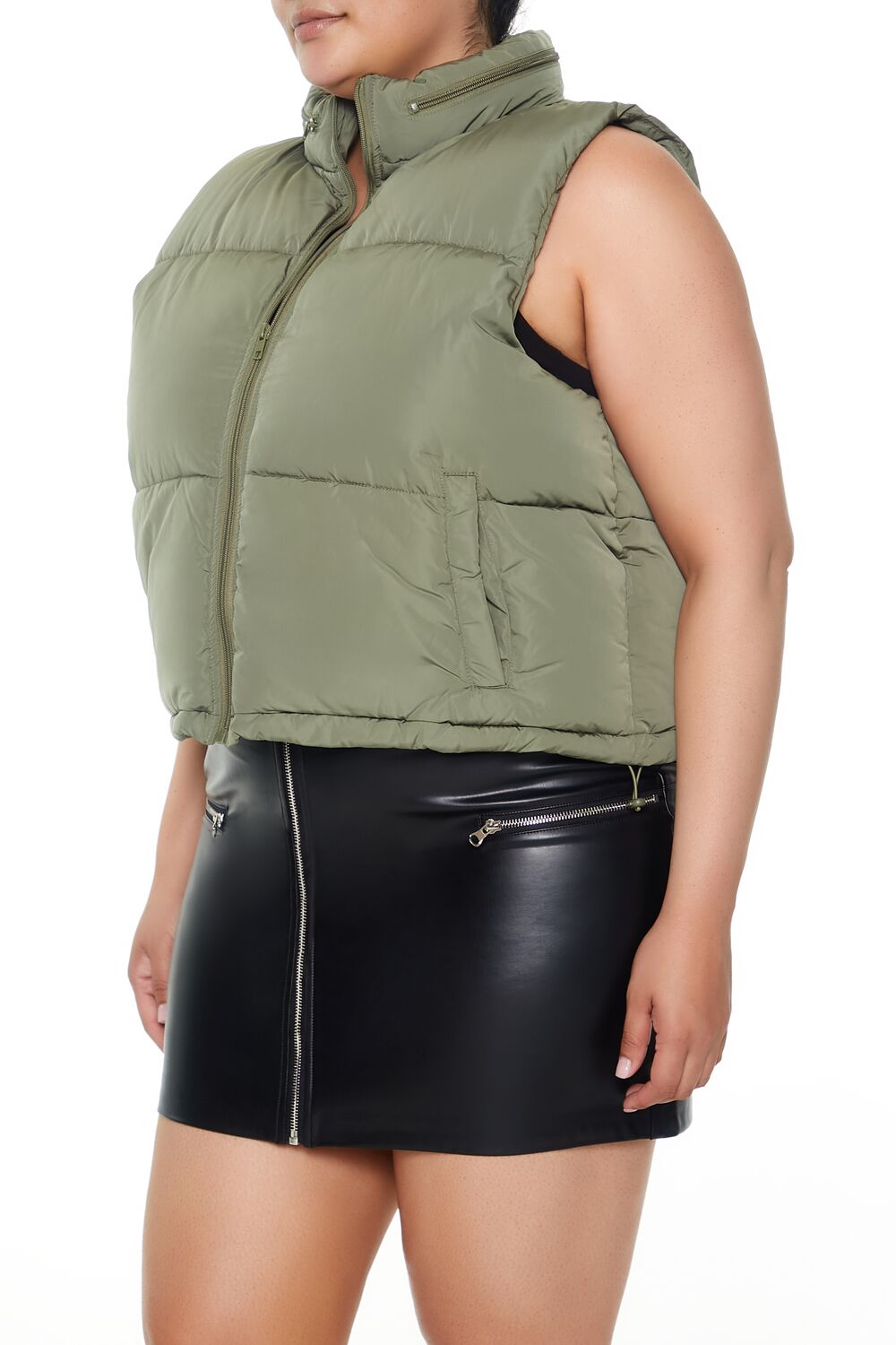 Plus Size Cropped Puffer Vest | Forever 21 US
