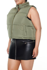 Plus Size Cropped Puffer Vest | Forever 21 US