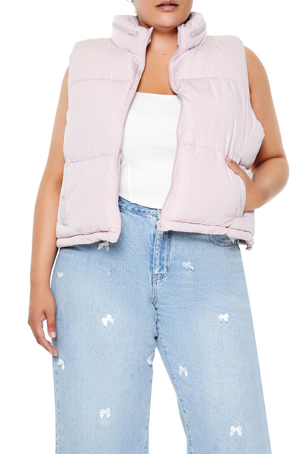 Plus Size Cropped Puffer Vest | Forever 21 US