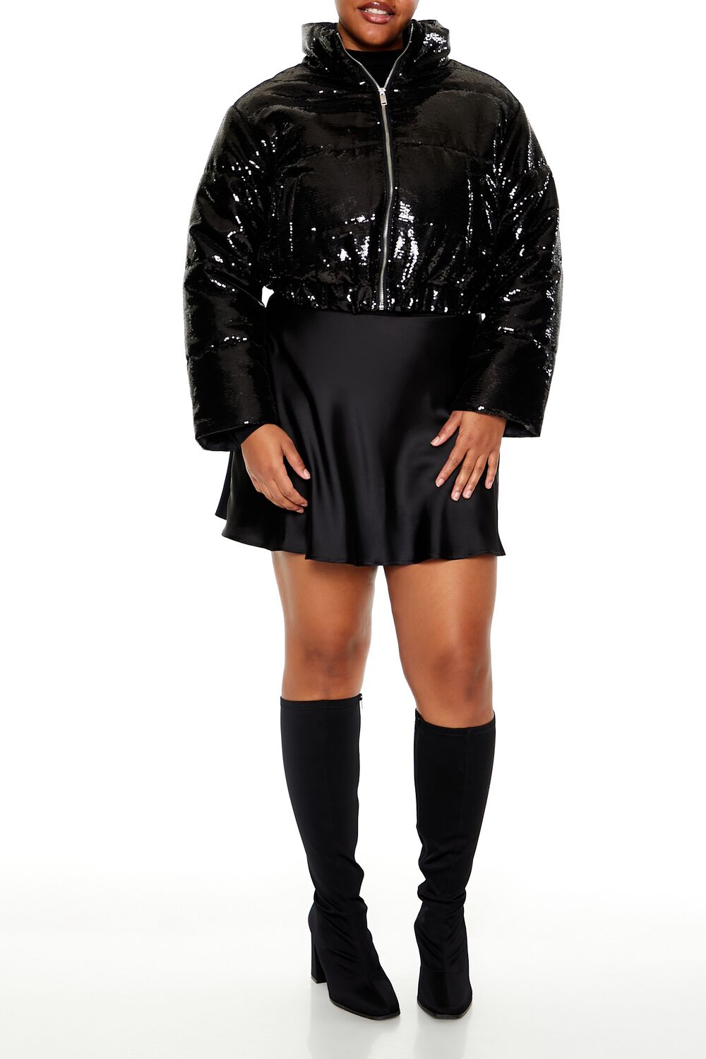 Plus Size Sequin Puffer Jacket | Forever 21 outlet