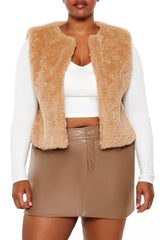Plus Size Faux Shearling Cropped Vest | Forever 21 sale