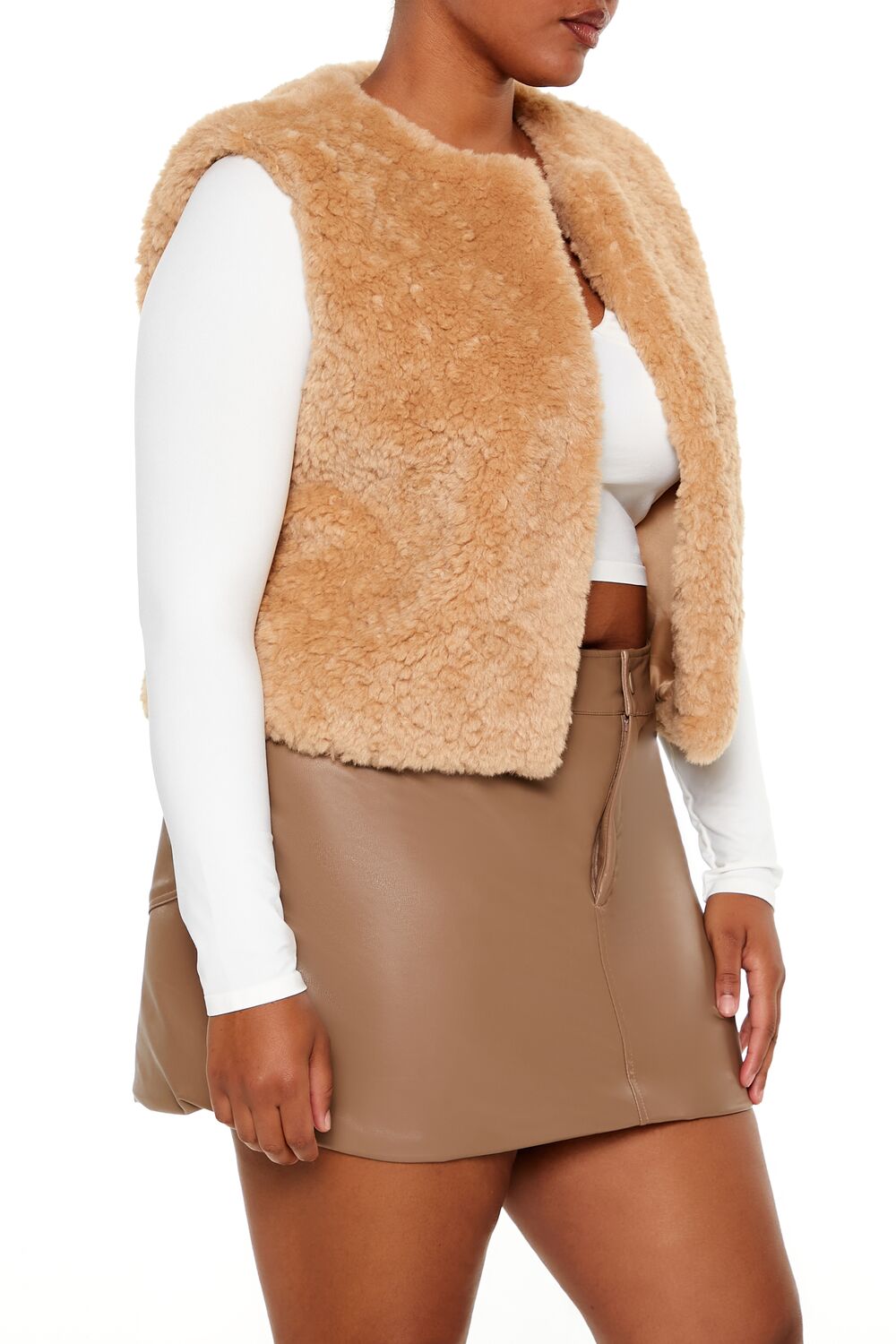 Plus Size Faux Shearling Cropped Vest | Forever 21 sale