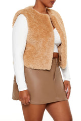 Plus Size Faux Shearling Cropped Vest | Forever 21 sale
