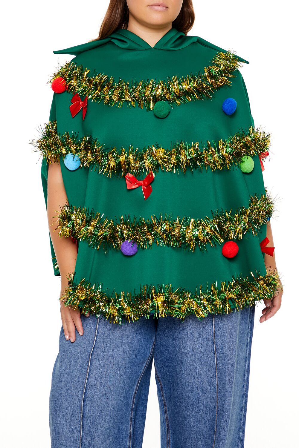 Plus Size Christmas Tree Poncho | Forever 21 on sale