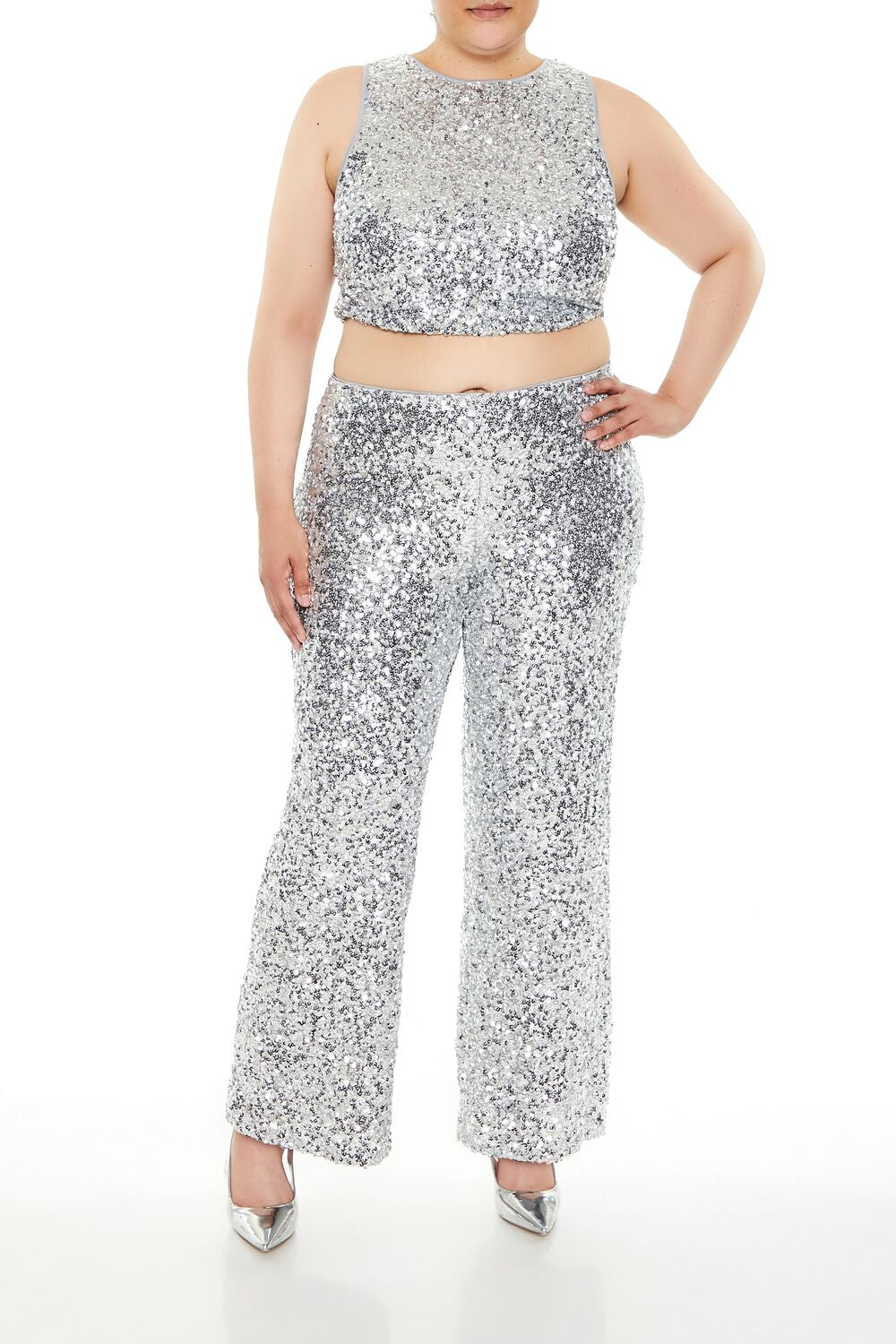 Plus Size Sequin High-Rise Pants | Forever 21 sale