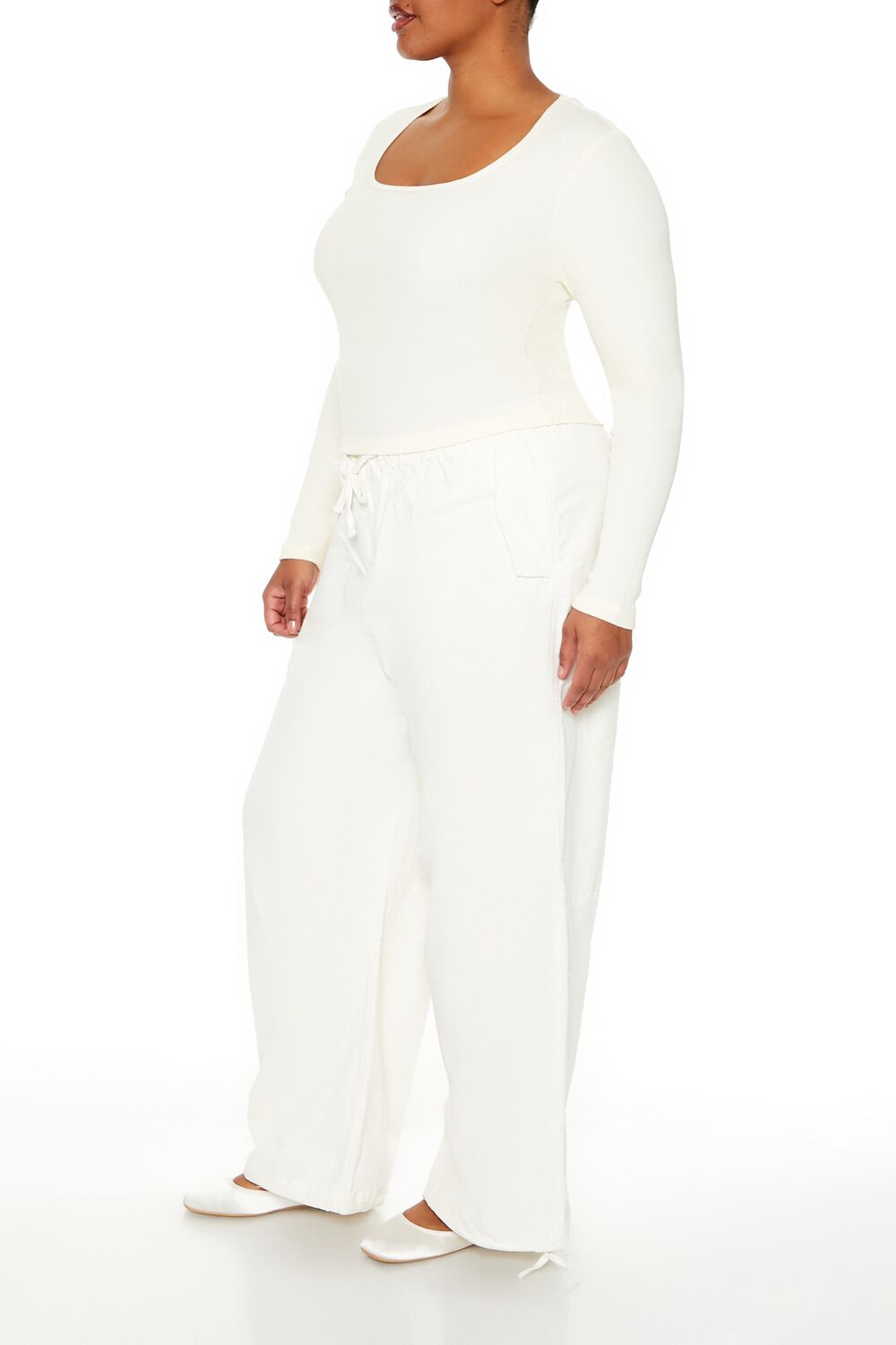 Plus Size Velvet Wide-Leg Drawstring Joggers | Forever 21 US