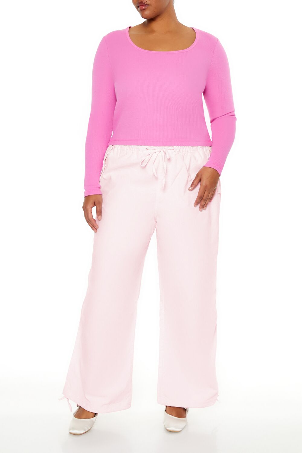 Plus Size Velvet Wide-Leg Drawstring Joggers | Forever 21 US
