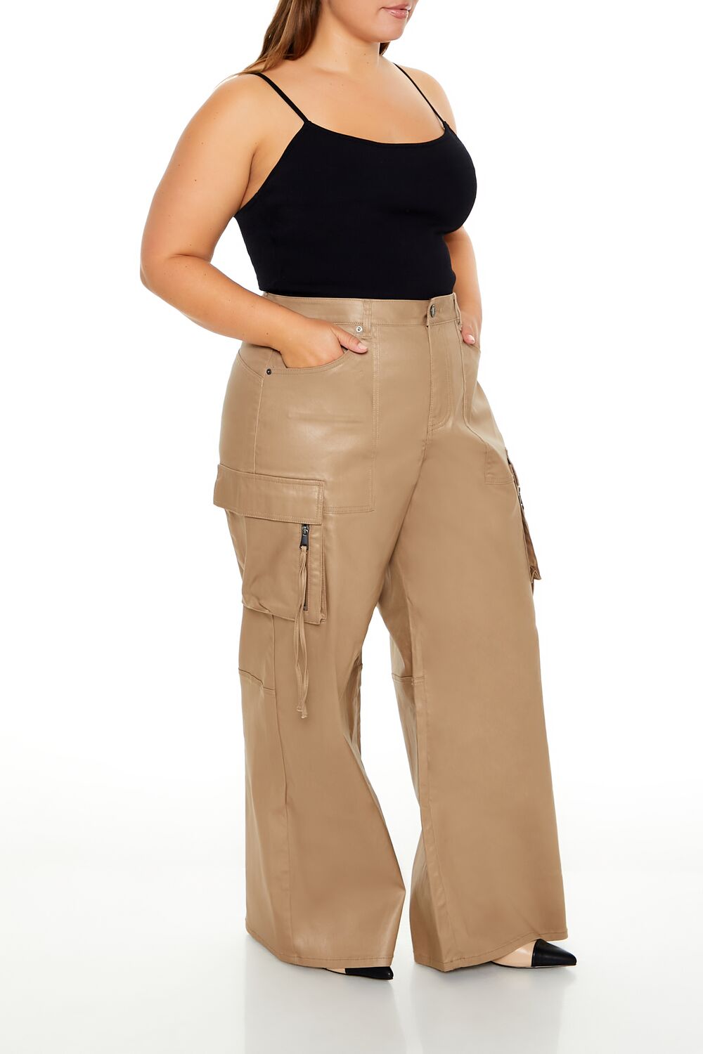 Plus Size Metallic Cargo Pants | Forever 21 online