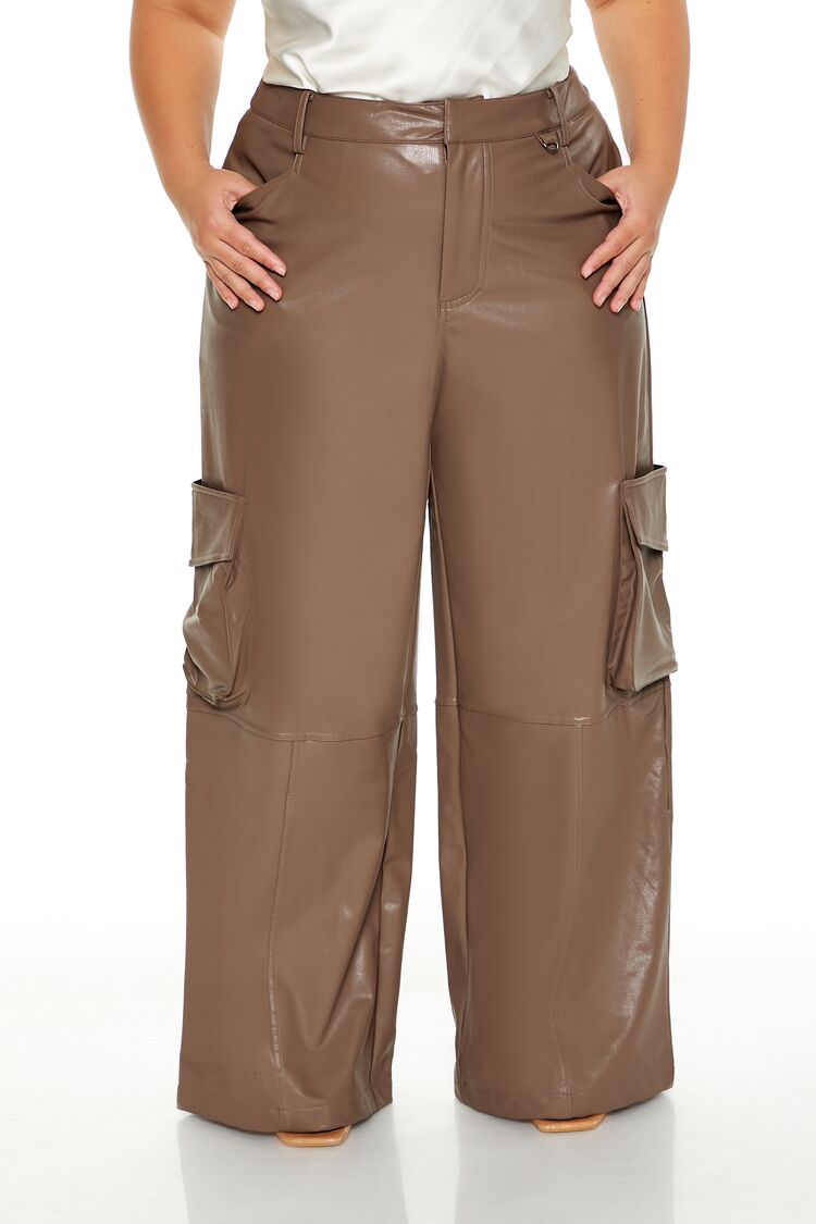 Plus Size Faux Leather Cargo Pants | Forever 21 near me