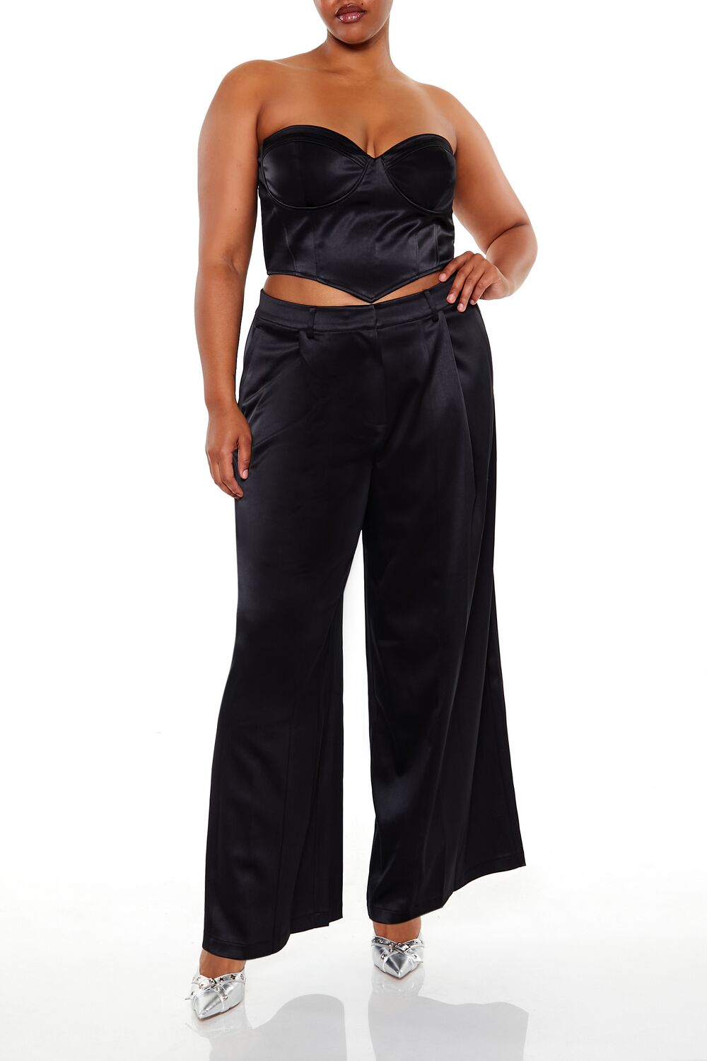 Plus Size Satin Trouser Pants | Forever 21 sale