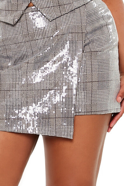 Plus Size Sequin Plaid Mini Skort | Forever 21 online