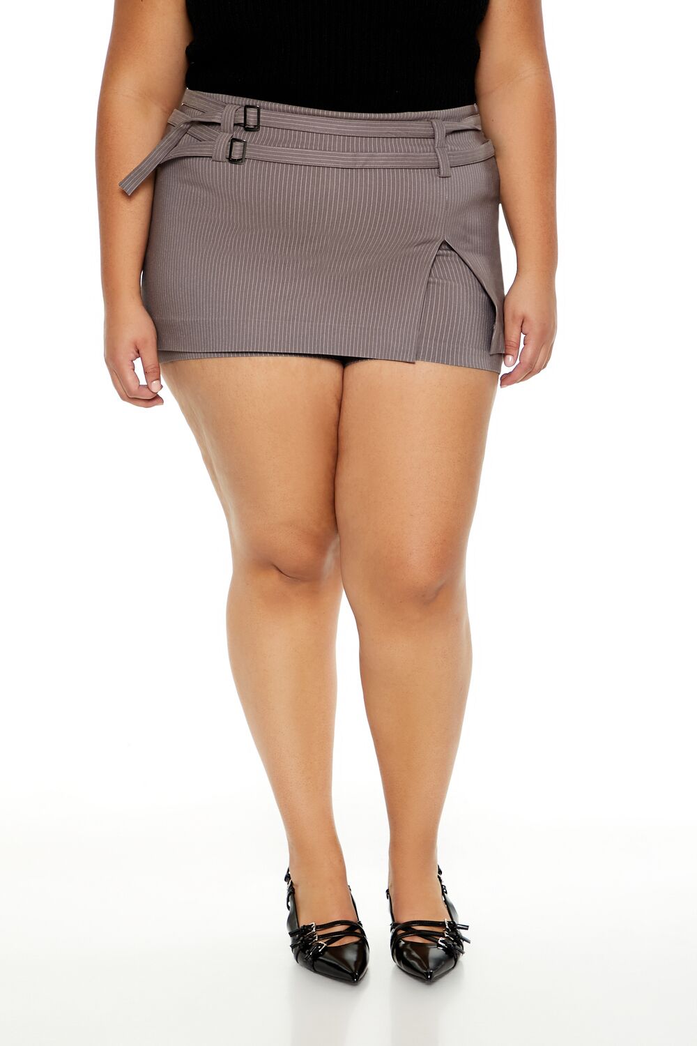 Plus Size Pinstriped Micro Mini Skort | Forever 21 US