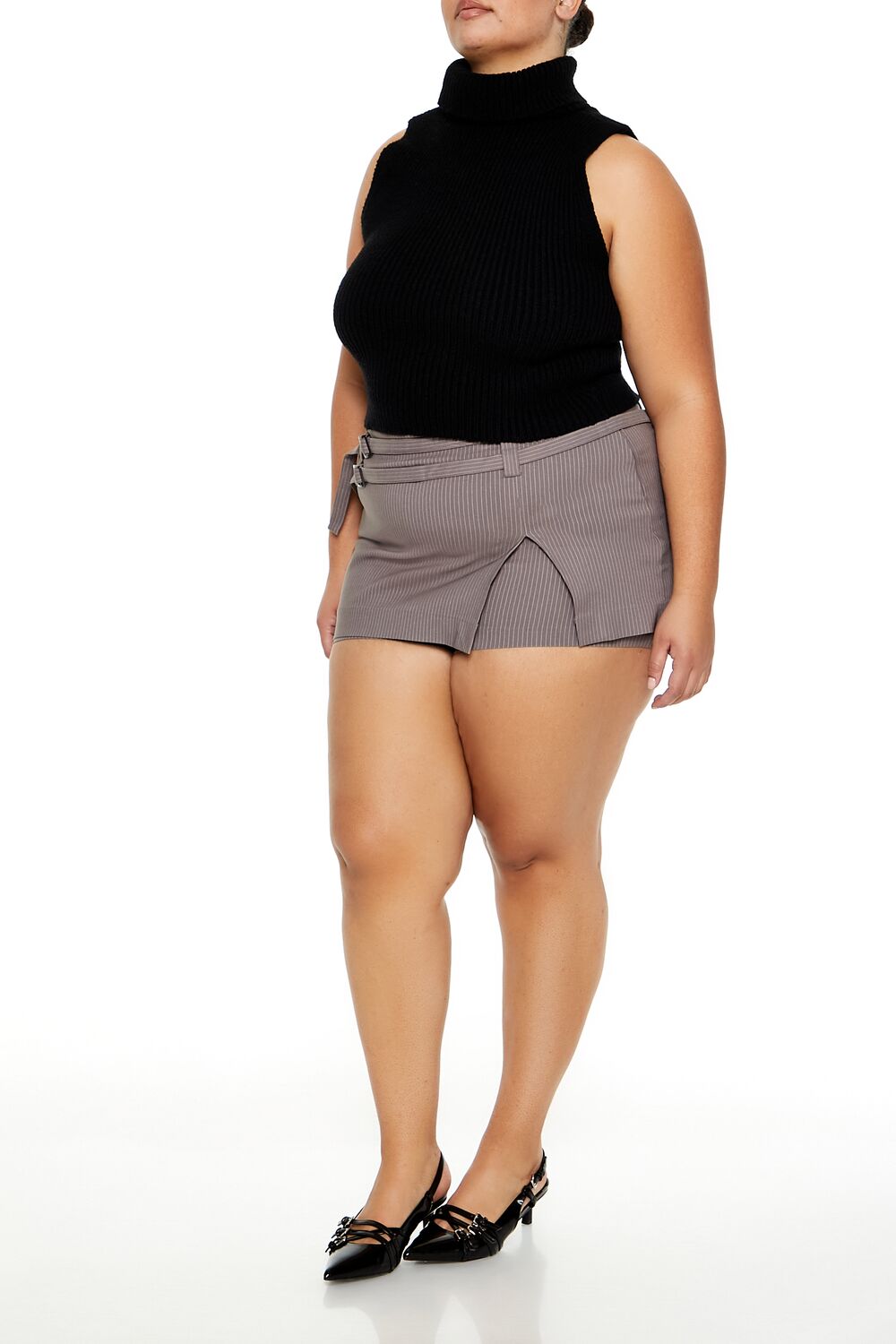 Plus Size Pinstriped Micro Mini Skort | Forever 21 US