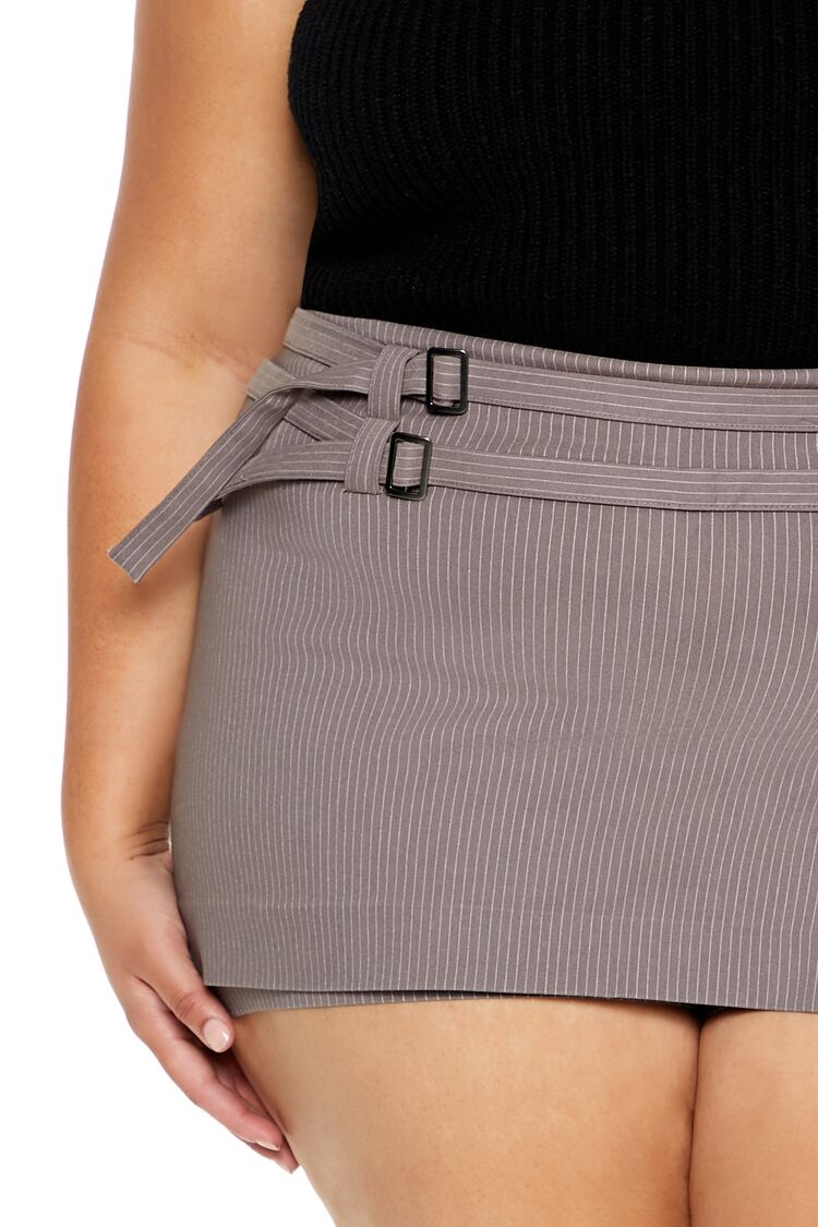 Plus Size Pinstriped Micro Mini Skort | Forever 21 US