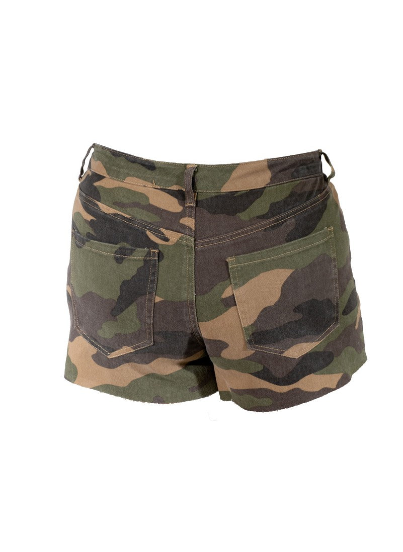 Plus Size Camo Frayed-Hem Denim Shorts | Forever 21 sale