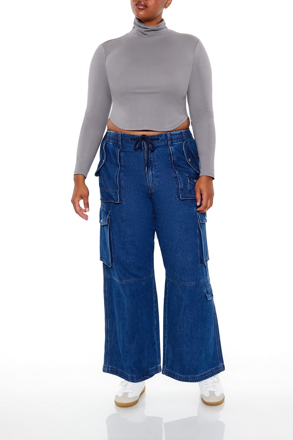 Plus Size Mid-Rise Cargo Jeans | Forever 21 US