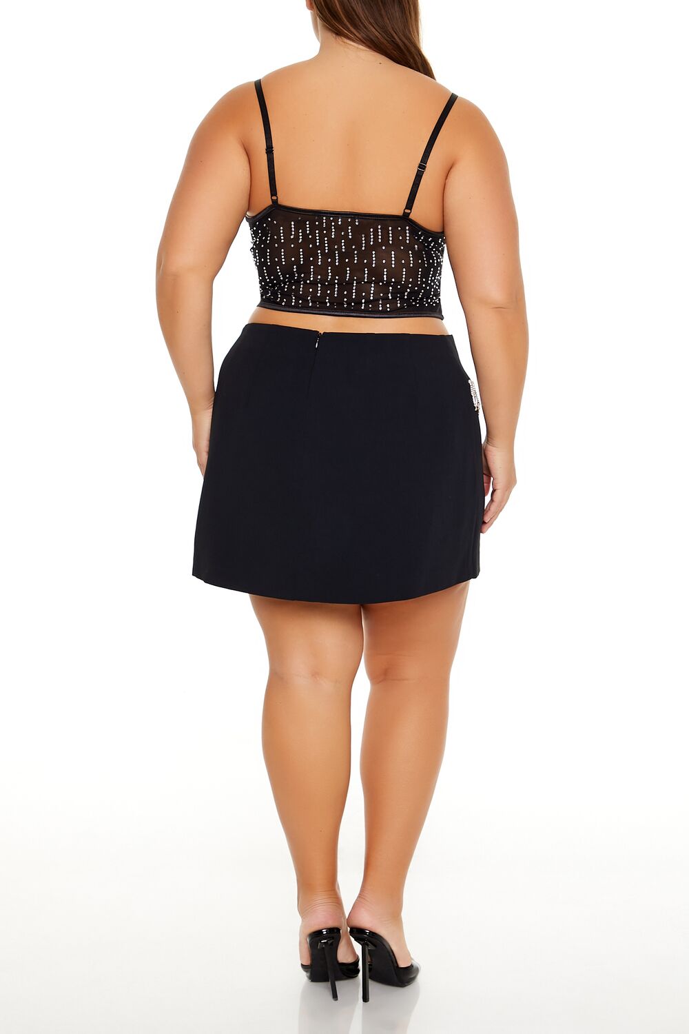Plus Size Rhinestone-Fringe Mini Skirt | Forever 21 on sale