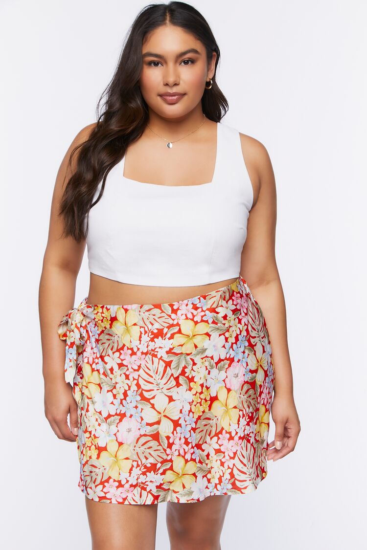 Plus Size Tropical Floral Print Mini Skirt | Forever 21 on sale