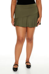 Plus Size Ponte Pleated Mini Skort | Forever 21 US