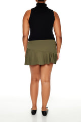 Plus Size Ponte Pleated Mini Skort | Forever 21 US