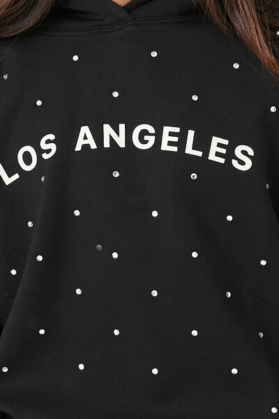 Girls Rhinestone Los Angeles Hoodie (Kids) | Forever 21 discount