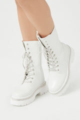 Rhinestone-Trim Combat Boots | Forever 21 online