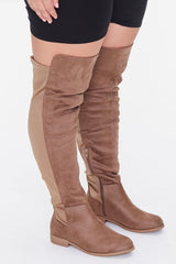 Thigh-High Faux Suede Boots (Wide) | Forever 21 near me