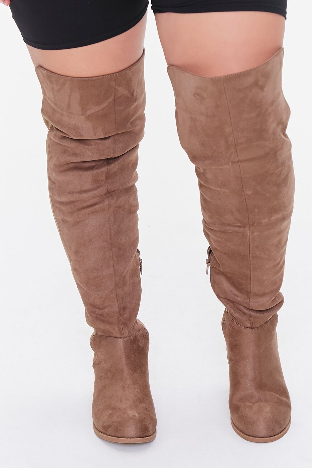 Thigh-High Faux Suede Boots (Wide) | Forever 21 near me