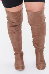 Thigh-High Faux Suede Boots (Wide) | Forever 21 near me