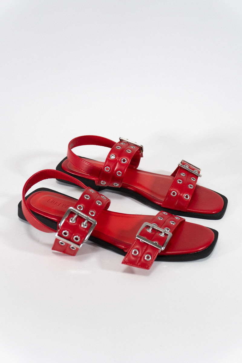 Grommet Strap Leather Sandals | Forever 21 on sale