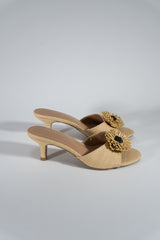 Floral Raffia Kitten Heel Sandals | Forever 21 discount
