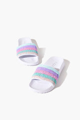 Girls Striped Sequin Slides (Kids) | Forever 21 outlet