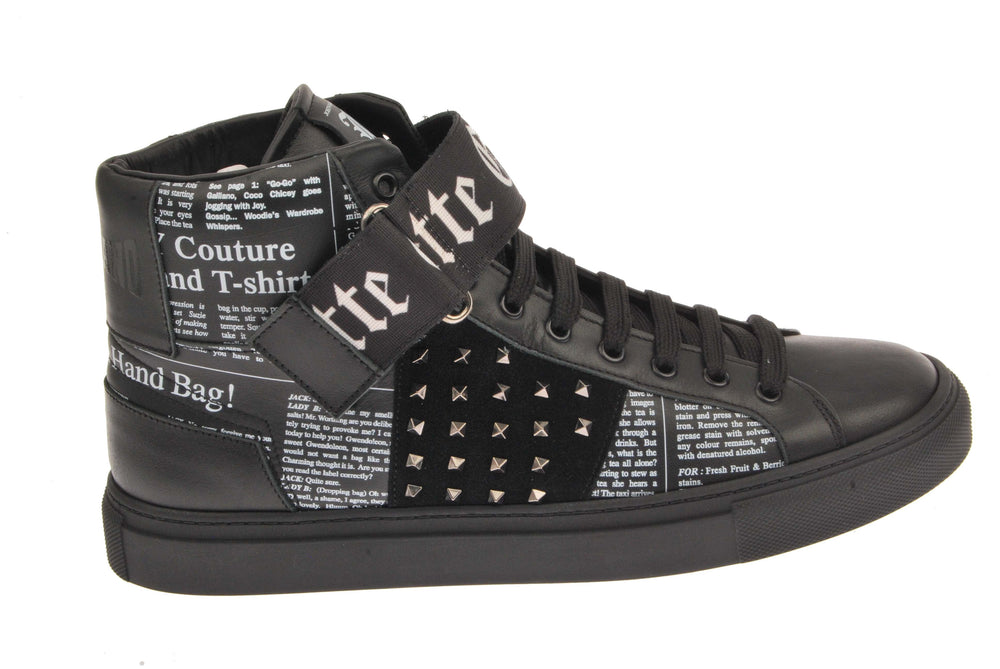Leather Newsprint High Top Ankle Shoes | Forever 21 on sale