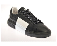 Black and White Leather Logo Low Top Sneakers | Forever 21 near me