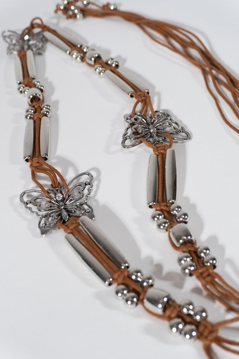 Braided Leather Butterfly Charm Belt | Forever 21 online