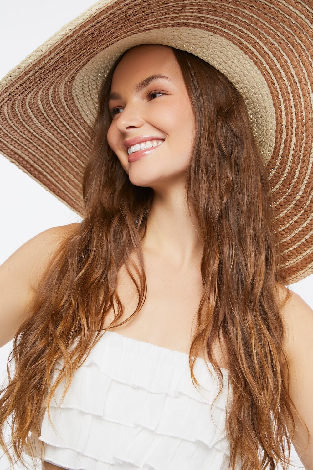 Oversized Striped Straw Floppy Hat | Forever 21 outlet
