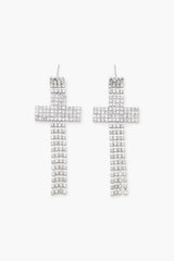 Rhinestone Cross Drop Earrings | Forever 21 near me