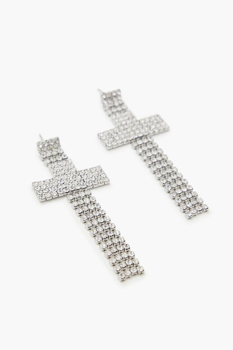 Rhinestone Cross Drop Earrings | Forever 21 near me