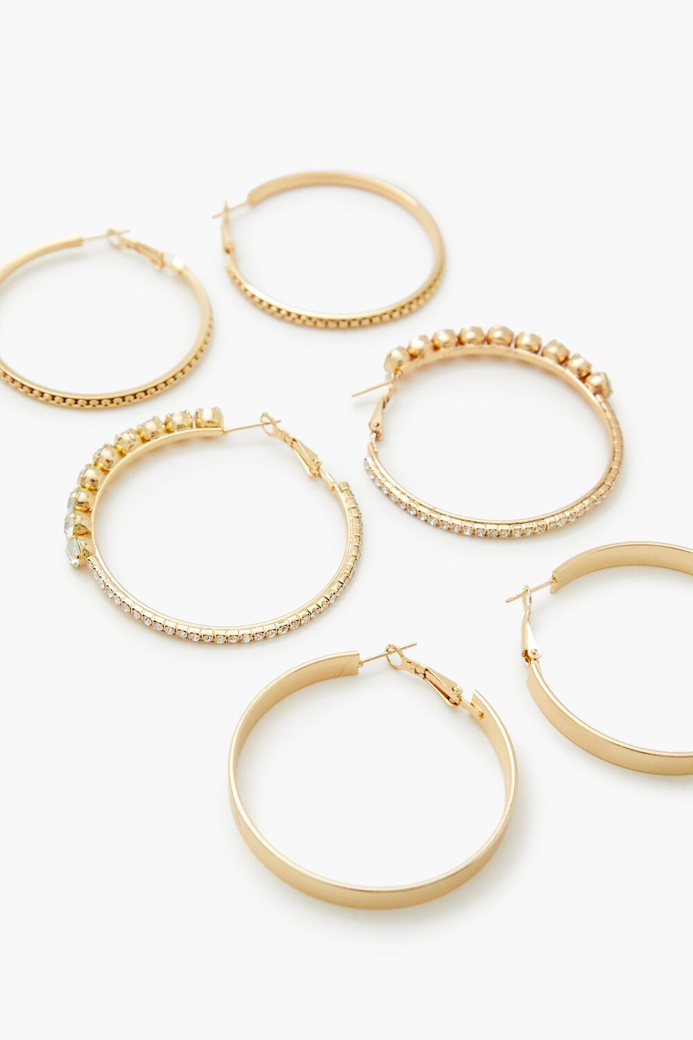 Etched Rhinestone Hoop Earrings | Forever 21 near me