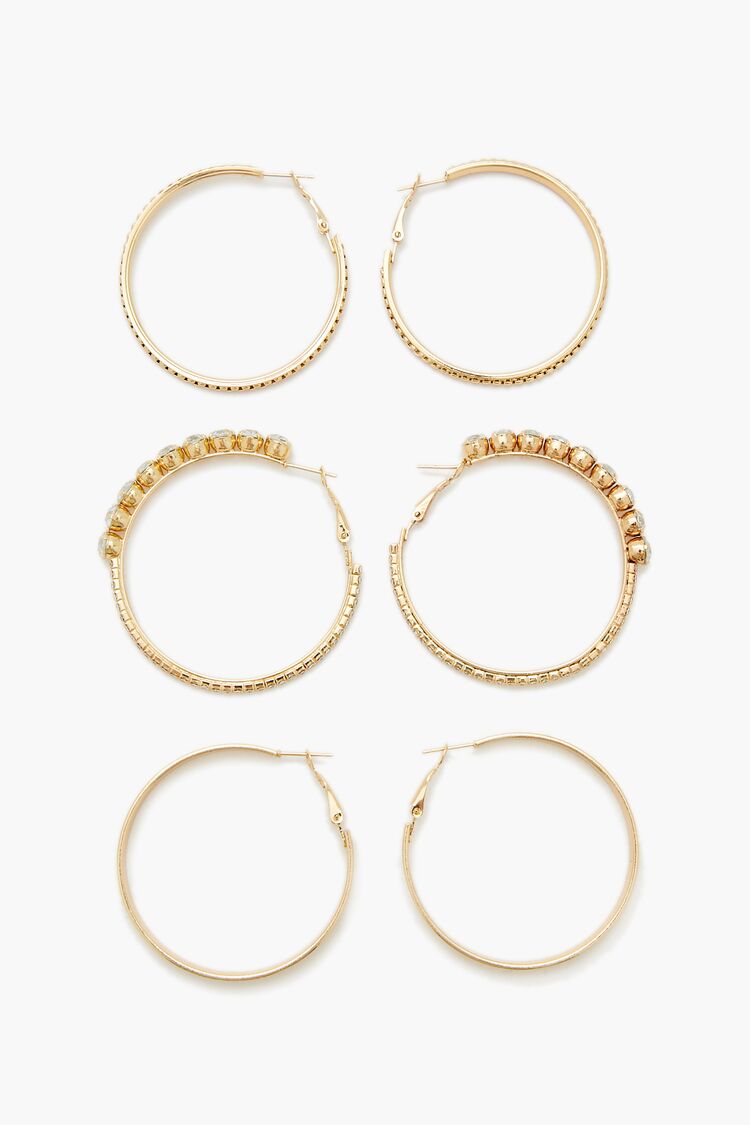 Etched Rhinestone Hoop Earrings | Forever 21 near me