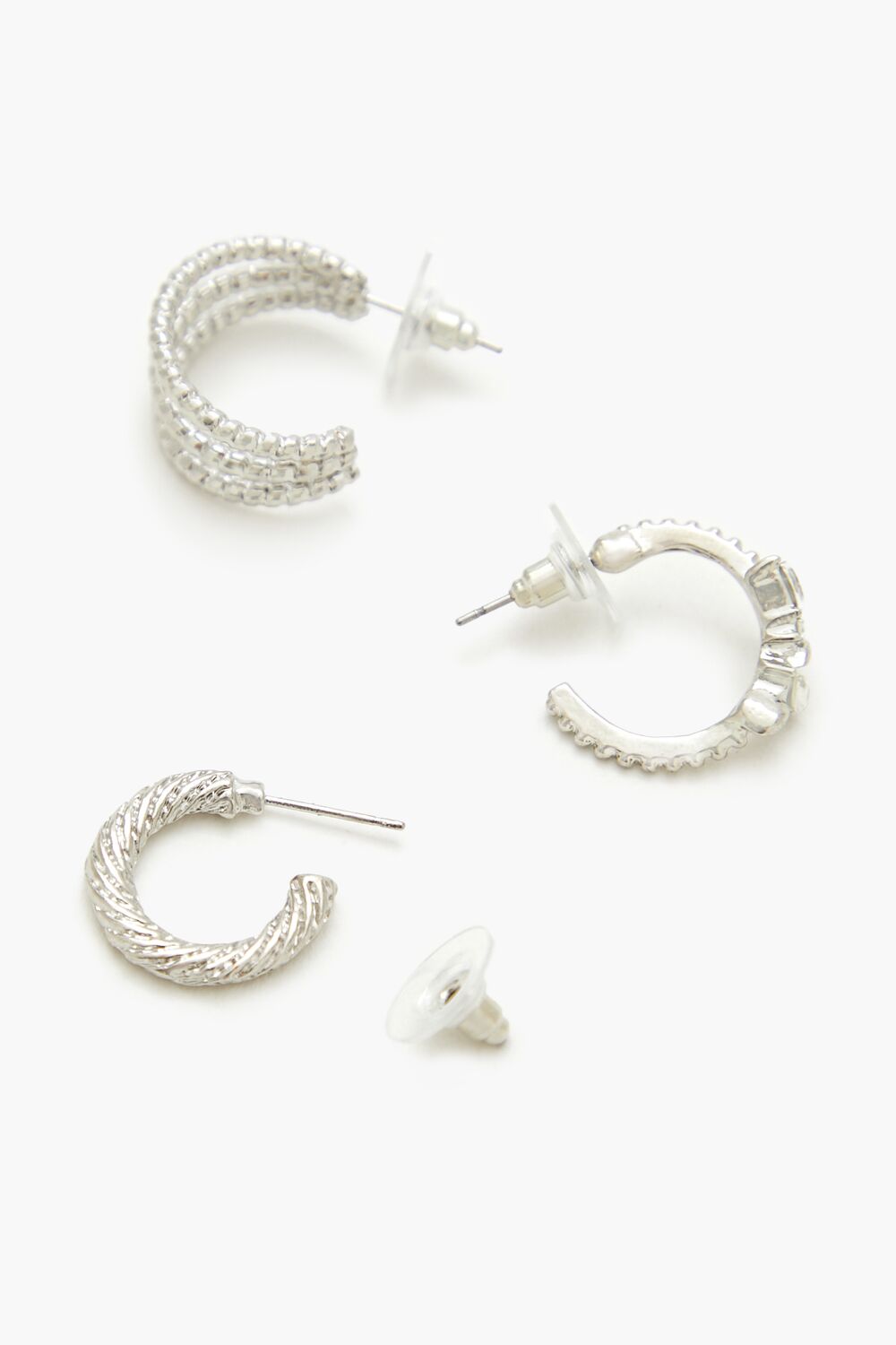 Twisted Rhinestone Hoop Earring Set | Forever 21 on sale