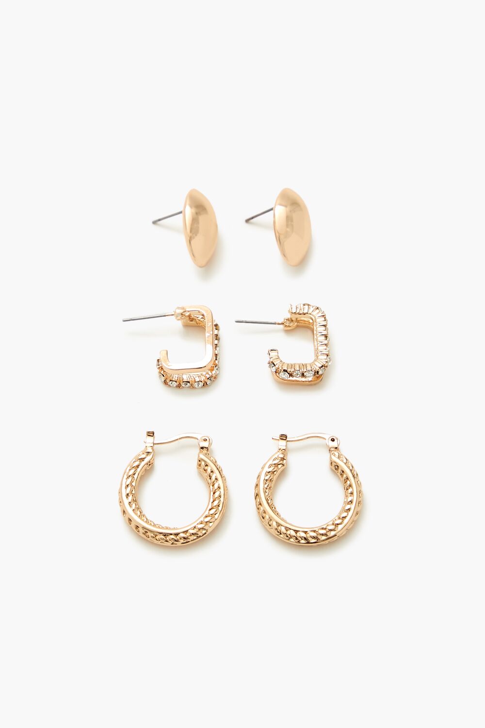 Rhinestone Stud & Hoop Earring Set | Forever 21 discount