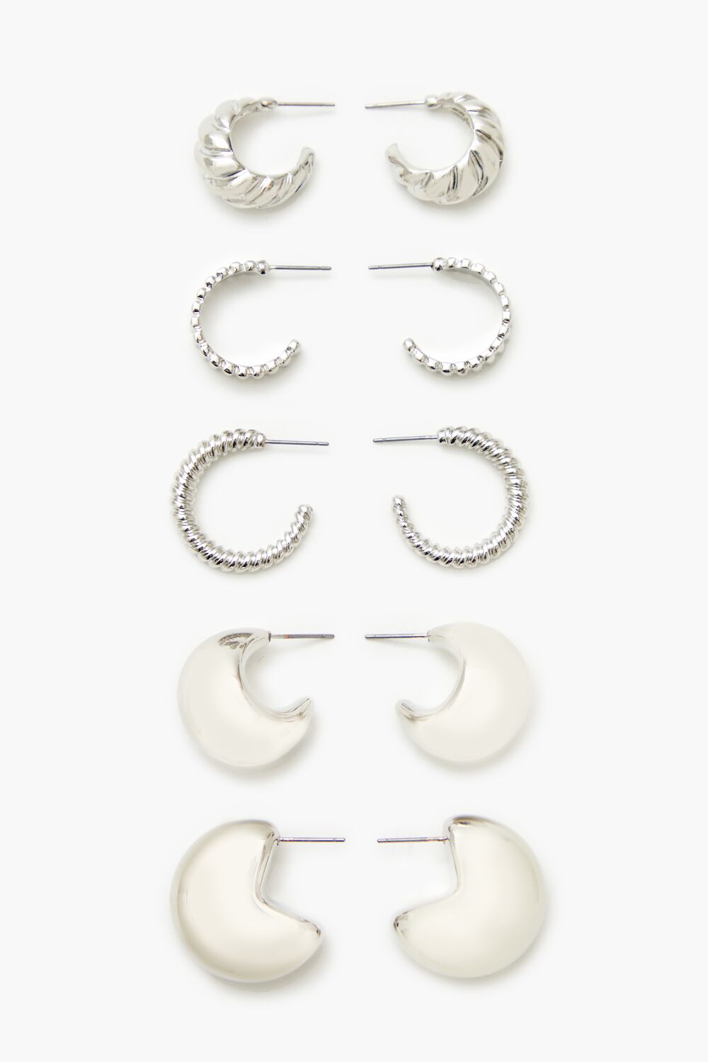 Twisted & Etched Hoop Earring Set | Forever 21 US