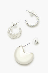 Twisted & Etched Hoop Earring Set | Forever 21 US